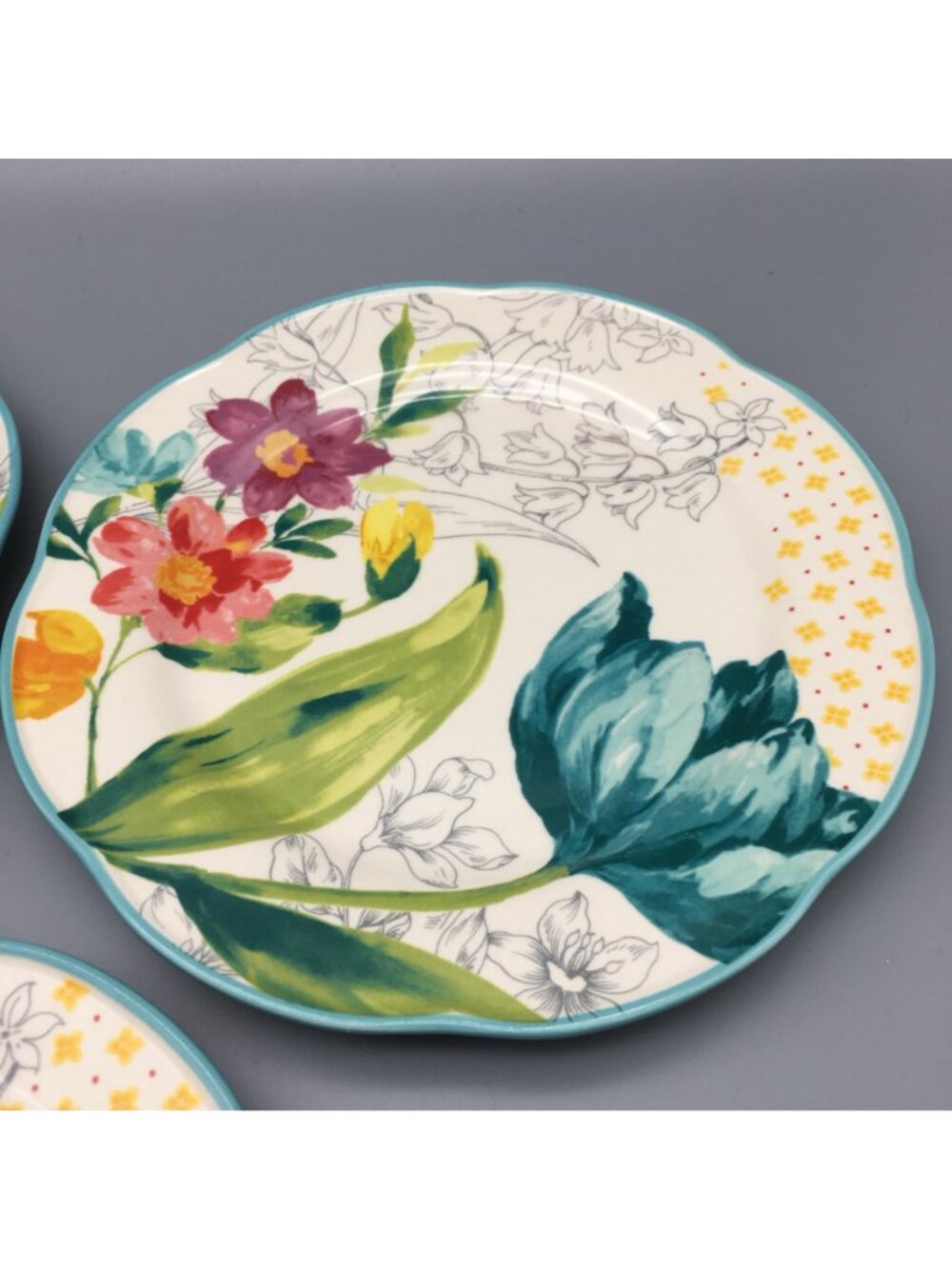 Lot 3 Pioneer Women Blooming Banquet Salad Plates Farmhouse Decor - Picture 4 of 8